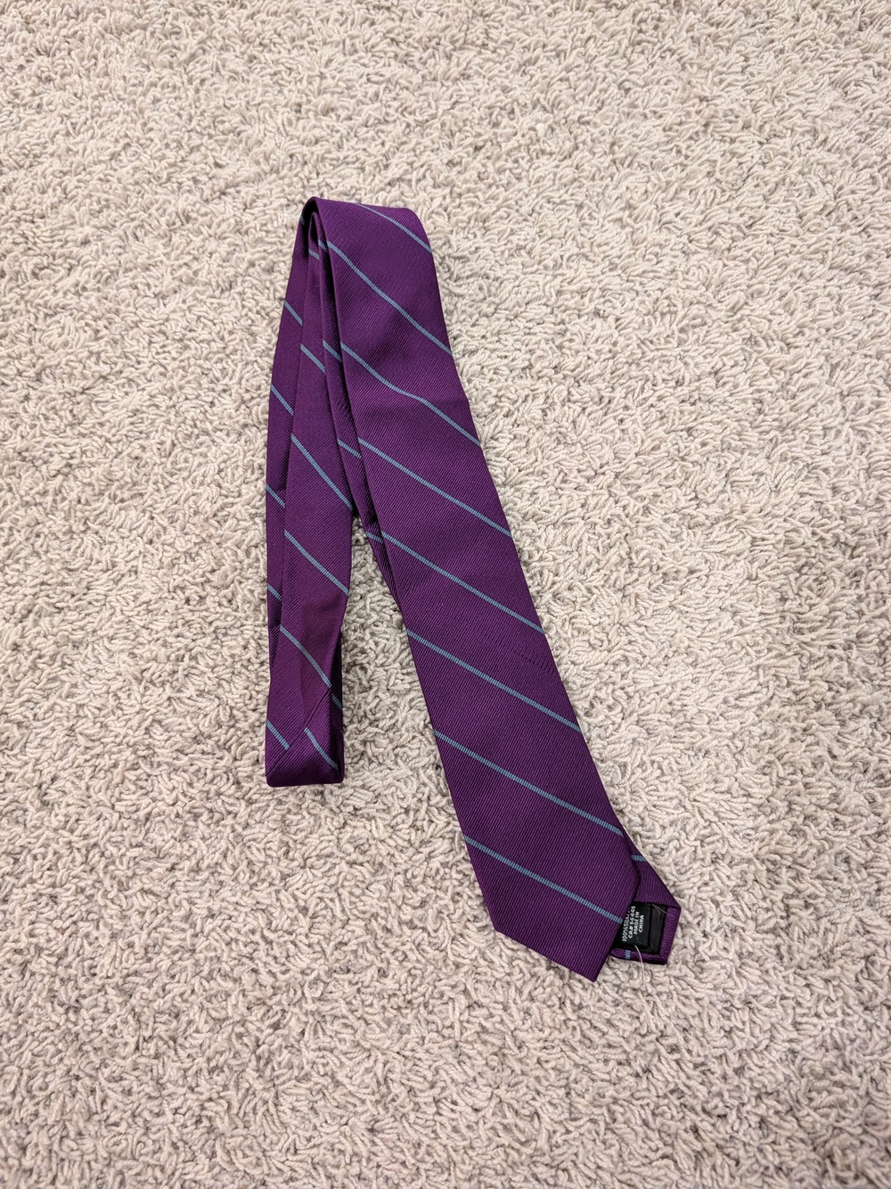 J Crew Men's Purple Striped Tie - Classic Formal Neckwear